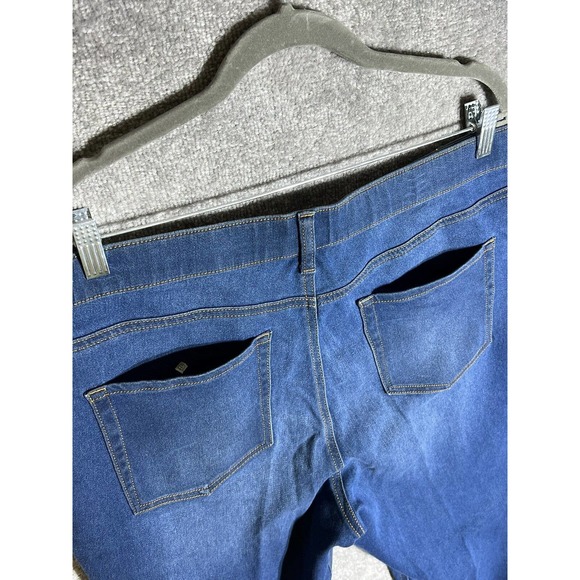 Isaac Mizrahi Pull On High Rise Skinny Jeans Womens Size XXL Stretch Blue Denim - Picture 8 of 12